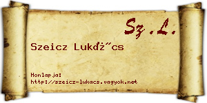 Szeicz Lukács névjegykártya